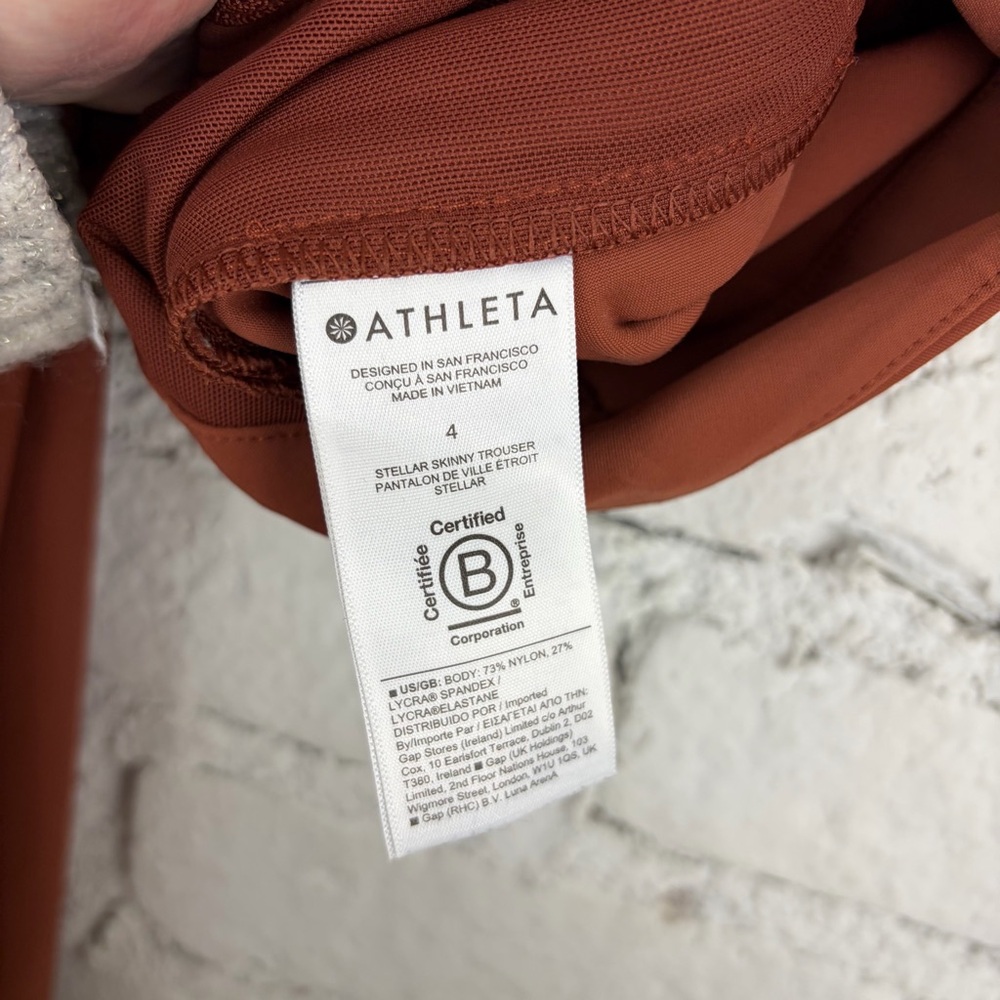 Athleta Stellar Skinny Trouser Terracotta Orange Red Pants 4 - Picture 10 of 10
